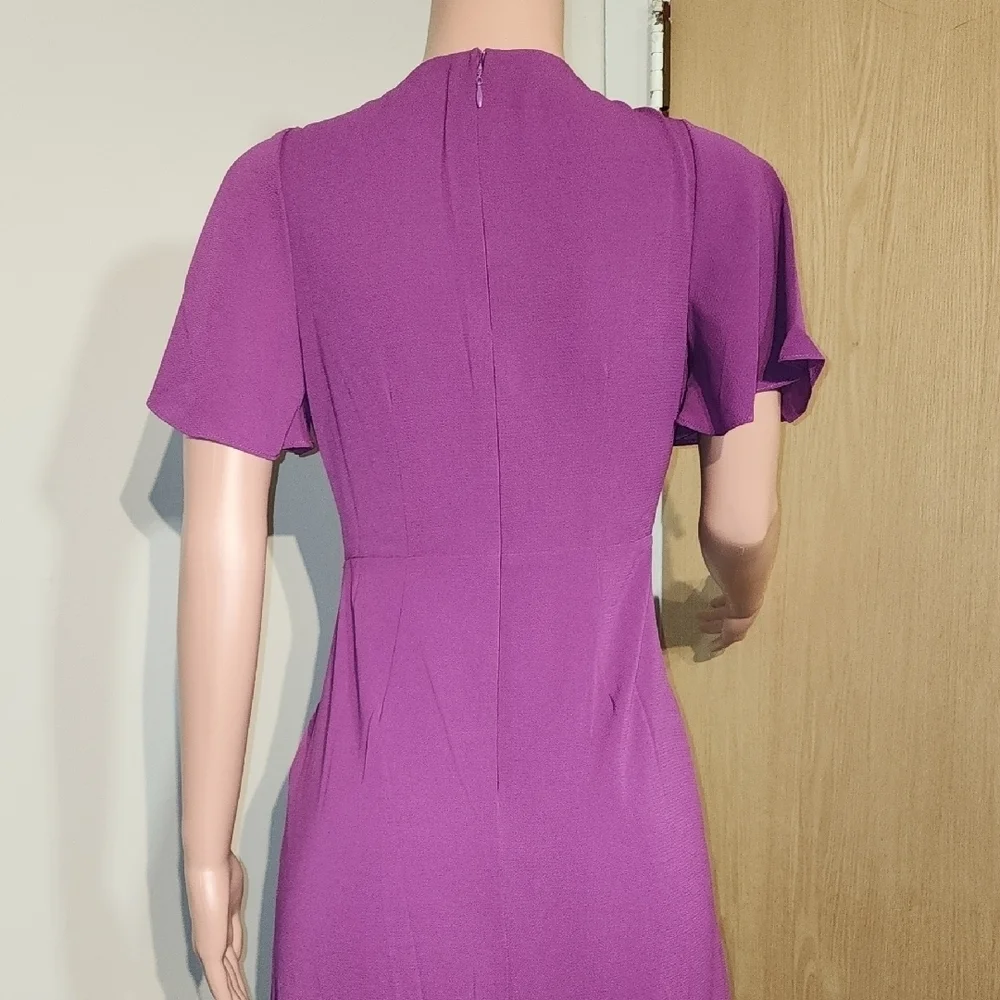 Maggy London Vibrant Purple Midi Dress - Picture 10 of 12